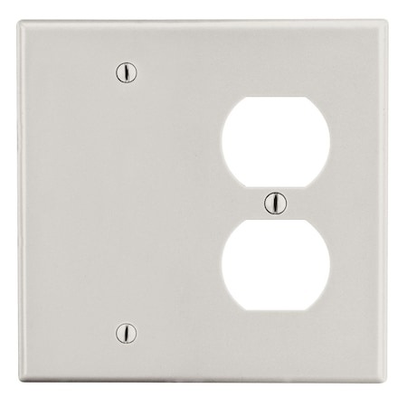 Hubbell Wiring Device-Kellems Wallplate, 2-Gang, 1) Duplex 1) Box Mount Blank, Light Almond P138LA
